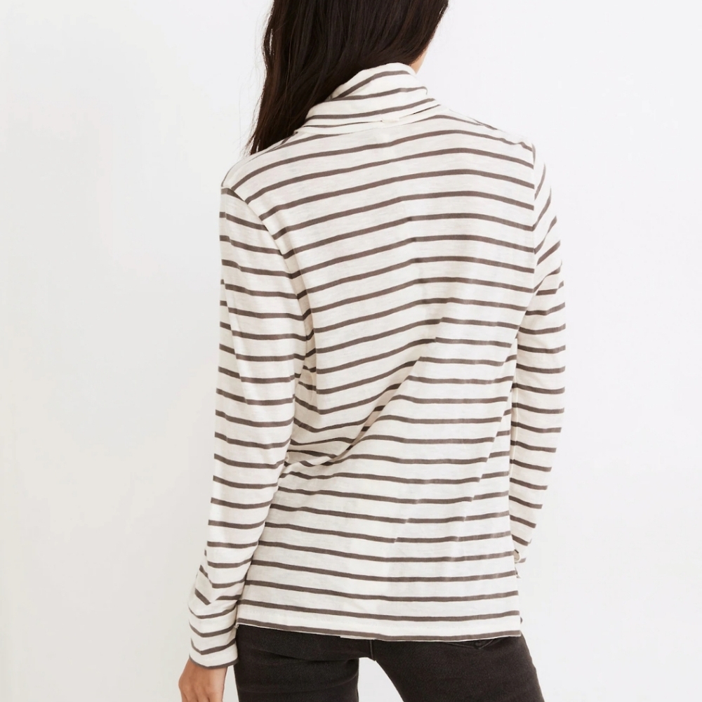 Madewell Whisper Turtleneck Size XXS Esme Stripe - Picture 2 of 9